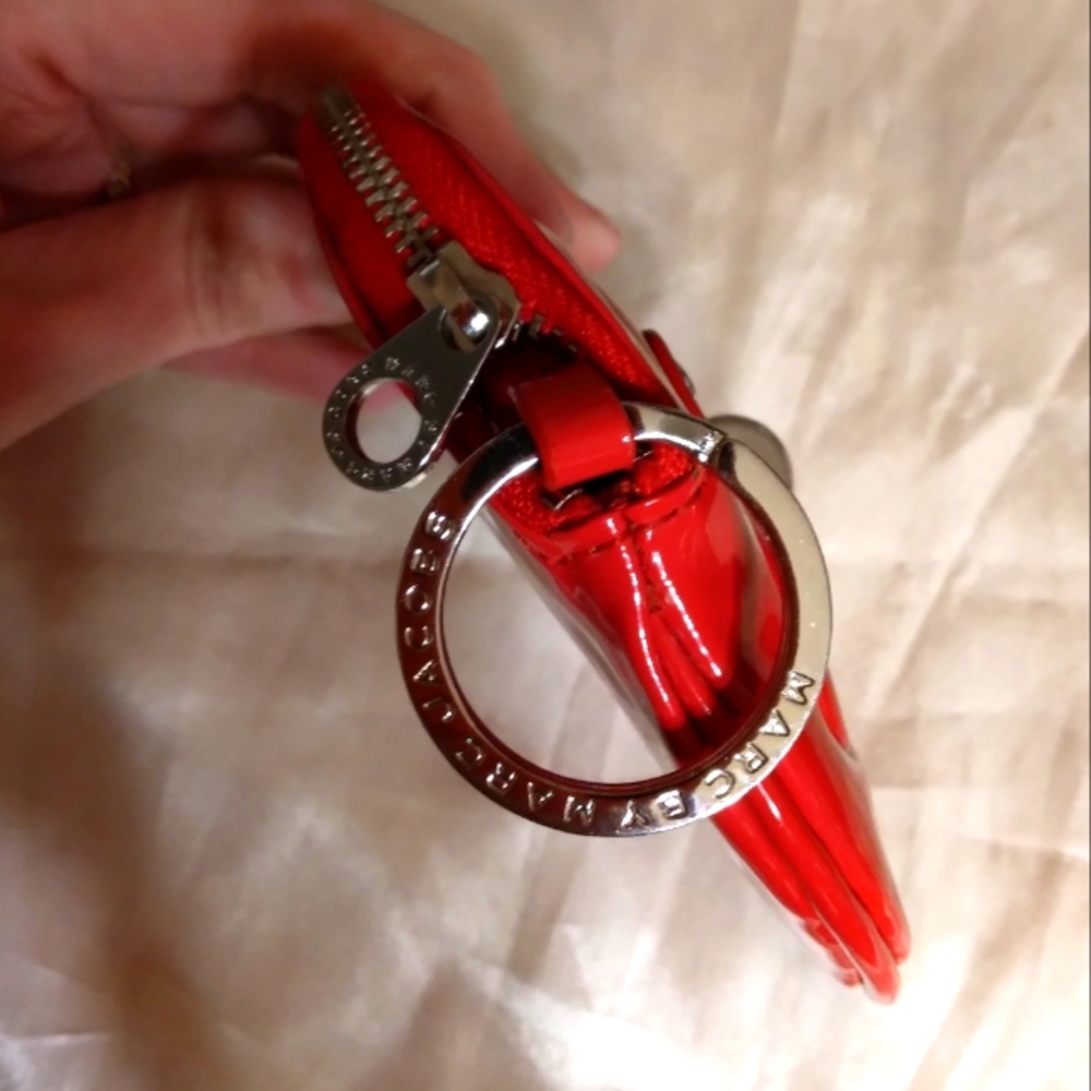 ☆LOWEST☆Rare☆MARC JACOBS☆Bright Red Genuine Leather Coin Purse Keyfob - Picture 8 of 16